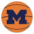 27" Brown and Blue NCAA University of Michigan Wolverines Basketball Mat Area Rug - IMAGE 1