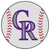 27" White and Purple MLB Colorado Rockies Baseball Mat - IMAGE 1