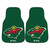 Set of 2 Green and Red NHL Wild Front Carpet Car Mats 17" x 27" - IMAGE 1