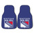 Set of 2 Blue and White NHL New York Rangers Front Carpet Car Mats 17" x 27" - IMAGE 1