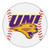 27" White and Purple NCAA University of Northern Iowa Panthers Baseball Shaped Round Door Mat - IMAGE 1
