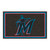 3.6' x 5.9' Black and Blue MLB Miami Marlins Plush Area Rug - IMAGE 1