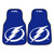 Set of 2 Blue and White NHL Tampa Bay Lightning Front Carpet Car Mats 17" x 27" - IMAGE 1