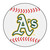 MLB Oakland Athletics Baseball Shaped Mat Round Area Rug - IMAGE 1