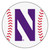 27" White and Purple NCAA Northwestern University Demons Baseball Mat - IMAGE 1