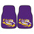 Set of 2 Purple and Yellow NCAA Louisiana State University Tigers Front Carpet Car Mats 17" x 27" - IMAGE 1