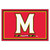 4.9' x 7.3' Red and White NCAA University of Maryland Terps Rectangular Area Rug - IMAGE 1