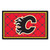 4' x 6' Black and Yellow NHL Calgary Flames Foot Plush Non-Skid Area Rug - IMAGE 1