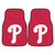 Set of 2 Red and White MLB Philadelphia Phillies Carpet Car Mats 17" x 27" - IMAGE 1