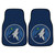 Set of 2 Blue and Green NBA Minnesota Timberwolves Front Carpet Car Mats 17" x 27" - IMAGE 1