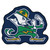 30" x 36.5" Blue and Green NCAA Notre Dame Fighting Irish Mascot Logo Shaped Door Mat - IMAGE 1
