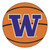 27" Orange and Purple NCAA University of Washington Huskies Basketball Shaped Mat Area Rug - IMAGE 1