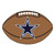 20.5" x 32.5" Brown and Blue NFL Dallas Cowboys Football Oval Door Mat - IMAGE 1