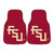 Set of 2 Red and Beige NCAA Florida State University Seminoles Front Carpet Car Mats 17" x 27" - IMAGE 1