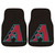 Set of 2 Black MLB Arizona Diamondbacks Front Carpet Car Mats 17" x 27" - IMAGE 1