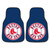 Set of 2 Blue and White Contemporary MLB Boston Red Sox Front Car Mats 17" x 27" - IMAGE 1