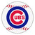 White and Blue MLB Chicago Cubs Round Baseball Welcome Door Mat 27" - IMAGE 1