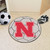 27" White and Red NCAA University of Nebraska Blackshirts Cornhuskers Soccer Ball Area Rug - IMAGE 2