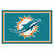 4.9' x 7.3' Blue and White NFL Miami Dolphins Ultra Plush Rectangular Area Rug - IMAGE 1