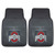 Set of 2 Black and White NCAA Ohio State University Buckeyes Front Car Mats 17" x 27" - IMAGE 1