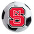 27" White and Red NCAA North Carolina State University Wolfpack Soccer Ball Mat Area Rug - IMAGE 1
