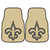 Set of 2 Beige and Black NFL New Orleans Saints Front Carpet Car Mats 17" x 27" - IMAGE 1