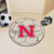 27" Red and Black NCAA Nicholls State University Colonels Soccer Ball Mat Area Rug - IMAGE 2