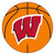 27" Orange and Red NCAA University of Wisconsin Badgers Basketball Round Area Rug - IMAGE 1