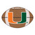 20.5" x 32.5" Brown and Orange NCAA University of Miami Hurricanes Football Shape Mat - IMAGE 1