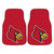 Set of 2 Red and Yellow NCAA University of Louisville Cardinals Front Carpet Car Mats 17" x 27" - IMAGE 1