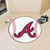 27" White and Red MLB Atlanta Braves Round Baseball Welcome Door Mat - IMAGE 2