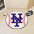 White and Blue MLB New York Mets Round Baseball Welcome Door Mat 27" - IMAGE 2