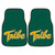 Set of 2 Green NCAA College of William and Mary The Tribe Carpet Car Mats 17" x 27" - IMAGE 1