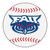 27" Blue and Red NCAA Florida Atlantic University Owls Baseball Mat Round Area Rug - IMAGE 1