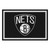 4.9' x 7.3' Black and White NBA Brooklyn Nets Plush Area Rug - IMAGE 1
