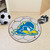 27" Gray and Blue NCAA University of Delaware Fightin' Blue Hens Soccer Ball Shaped Area Rug - IMAGE 2