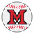 NCAA Miami University (OH) Redhawks Baseball Shaped Mat Round Area Rug - IMAGE 1