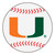 27" Orange and Red NCAA University of Miami Hurricanes Baseball Shape Round Mat - IMAGE 1
