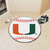 27" Orange and Red NCAA University of Miami Hurricanes Baseball Shape Round Mat - IMAGE 2