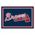 4.9' x 7.3' Red and Black MLB Atlanta Braves Plush Area Rug - IMAGE 1