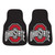 Set of 2 Black and Red NCAA Ohio State University Buckeyes Front Carpet Car Mats 17" x 27" - IMAGE 1