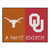 33.75" x 42.5" Orange NCAA House Divided Texas and Oklahoma Rectangular Mat - IMAGE 1
