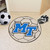 27" White and Blue NCAA Raiders Soccer Ball Mat Round Area Rug - IMAGE 2