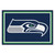4.9' x 7.3' Blue and White NFL Seattle Seahawks Ultra Plush Rectangular Area Rug - IMAGE 1
