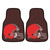 Set of 2 Brown and Red NFL Cleveland Browns Car Mats 17" x 27" - IMAGE 1
