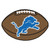 20.5" x 32.5" Brown and Blue NFL Detroit Lions Football Shape Mat - IMAGE 1