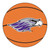 27" Orange and Purple NCAA University of Wisconsin Whitewater Warhawks Basketball Round Mat - IMAGE 1