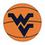 27" Orange and Black NCAA West Virginia University Mountaineers Basketball Mat Area Rug - IMAGE 1