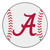 27" White and Red NCAA University of Alabama Crimson Tide Baseball Shaped Door Mat - IMAGE 1