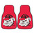 Set of 2 Red and White NCAA University of Georgia Bulldogs Carpet Car Mats 17" x 27" - IMAGE 1